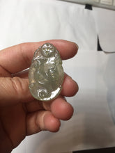 Load image into Gallery viewer, Type A 100% Natural  Light Green gray (淡油冰) Good Luck &amp; Bright Beginning Rooster Jadeite Jade Pendant PC237
