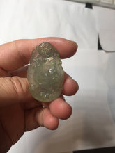 Load image into Gallery viewer, Type A 100% Natural  Light Green gray (淡油冰) Good Luck &amp; Bright Beginning Rooster Jadeite Jade Pendant PC237
