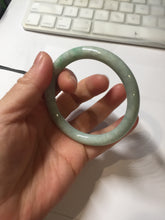 Load image into Gallery viewer, 51mm certified Type A 100% Natural light green sunny green white round cut Jadeite Jade bangle PH165

