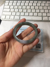 Load image into Gallery viewer, 50.5mm certified 100% natural Type A light oily dark green purple gray watermelon rind (瓜油青) jadeite jade bangle PC247-1382
