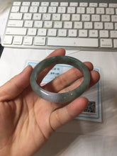 Load image into Gallery viewer, 50.5mm certified 100% natural Type A light oily dark green purple gray watermelon rind (瓜油青) jadeite jade bangle PC247-1382
