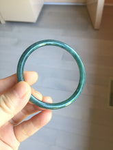 Load image into Gallery viewer, 56.2mm Certified Type A 100% Natural dark green/gray/black Guatemala slim round cut Jadeite bangle PJ84-0653
