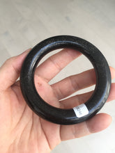 Load image into Gallery viewer, 54.3mm certified 10% Natural black(MO YU 墨玉) meteorite Stellar Night sky chubby round cut nephrite bangle HN1-8246
