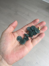 Load image into Gallery viewer, 100% Natural blue green gray Guatemala jadeite Jade flower pendant group AR113
