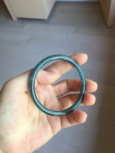 Load image into Gallery viewer, 56.2mm Certified Type A 100% Natural dark green/gray/black Guatemala slim round cut Jadeite bangle PJ84-0653
