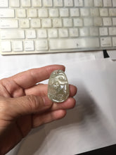 Load image into Gallery viewer, Type A 100% Natural Light Green-Gray (淡油冰) Jadeite Jade Ox Pendant | Strength, Prosperity &amp; Steady Success Charm PC238
