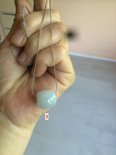 Load image into Gallery viewer, 12-14mm Type A 100% Natural white/light green/purple Jadeite Jade LuluTong (Every road is smooth) pendant S68
