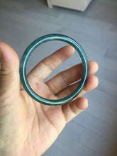 Load image into Gallery viewer, 56.2mm Certified Type A 100% Natural dark green/gray/black Guatemala slim round cut Jadeite bangle PJ84-0653
