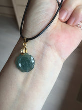 Load image into Gallery viewer, 100% Natural blue green gray Guatemala jadeite Jade flower pendant group AR113
