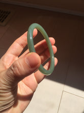 Load image into Gallery viewer, 56mm certified 100% Natural lake green gray slim round cut nephrite bangle HN144-6923
