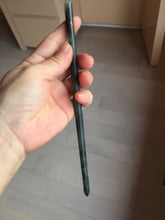 Load image into Gallery viewer, 20cm 100% Natural black dark green ink painting(水墨画) Xiu Jade (Serpentine) Hairpin AW62
