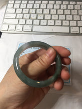 Load image into Gallery viewer, 50.5mm certified 100% natural Type A light oily dark green purple gray watermelon rind (瓜油青) jadeite jade bangle PC247-1382
