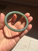 Load image into Gallery viewer, 56mm certified 100% Natural lake green gray slim round cut nephrite bangle HN144-6923
