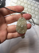 Load image into Gallery viewer, Type A 100% Natural Light Green-Gray (淡油冰) Jadeite Jade Ox Pendant | Strength, Prosperity &amp; Steady Success Charm PC238

