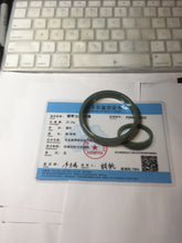 Load image into Gallery viewer, 53mm Certified 100% Natural Type A Dark Green Gray Black (老油青) Thin Jadeite Jade Bangle PC216-6222

