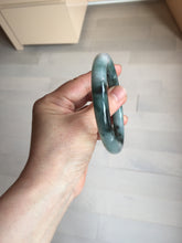 Load image into Gallery viewer, 57.7mm Certified Type A 100% Natural Dark Green Blue Gray Black Moonlit Ink (水墨月色) Round Cut Jadeite Jade Bangle BS148-0737
