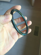 Load image into Gallery viewer, 59.1mm Certified Type A 100% Natural light black/green/gray Guatemala slim round cut Jadeite bangle PJ83-0661
