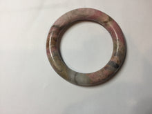 Load image into Gallery viewer, 57.2mm 100% natural pink/black/brown/yellow/black chubby round cut rose stone (Rhodonite) bangle SY130
