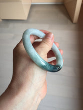 Load image into Gallery viewer, 57.8mm Certified Type A 100% Natural Dark Green Blue Gray Black Round Cut Jadeite Jade Bangle BS147-0754
