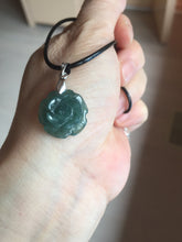 Load image into Gallery viewer, 100% Natural blue green gray Guatemala jadeite Jade flower pendant group AR113
