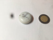 Load image into Gallery viewer, 100% Natural white beige with black/brown flying dandelions Osmanthus fragrant cheese cake nephrite Jade pendant/worry stone HT68
