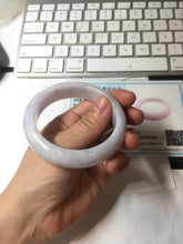 Load image into Gallery viewer, 54.6mm certified 100% Natural type A light purple white Jadeite Jade bangle PC248-0343
