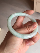 Load image into Gallery viewer, 56.5mm certified 100% natural type A white/sunny green round cut jadeite jade bangle AU36-9818
