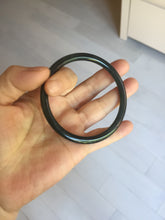 Load image into Gallery viewer, 59.1mm Certified Type A 100% Natural light black/green/gray Guatemala slim round cut Jadeite bangle PJ83-0661
