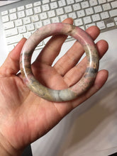 Load image into Gallery viewer, 57.2mm 100% natural pink/black/brown/yellow/black chubby round cut rose stone (Rhodonite) bangle SY130
