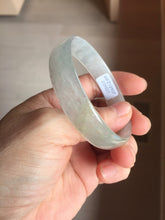Load image into Gallery viewer, 53mm certified 100% natural Type A icy watery white light green gray (淡油青)Jadeite jade bangle PB268-1037
