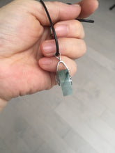 Load image into Gallery viewer, 20mm 100% Natural icy watery light green clear jadeite Jade Safety Guardian Button (donut) Pendant BK106
