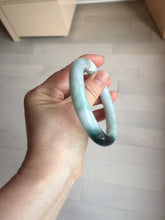 Load image into Gallery viewer, 57.8mm Certified Type A 100% Natural Dark Green Blue Gray Black Round Cut Jadeite Jade Bangle BS147-0754
