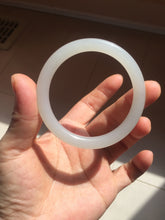 Load image into Gallery viewer, 52.8mm Certified 100% Natural light smoky lavender/soft pink gray(烟紫) nephrite jade bangle HN140-3592
