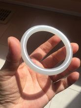 Load image into Gallery viewer, 52.8mm Certified 100% Natural light smoky lavender/soft pink gray(烟紫) nephrite jade bangle HN140-3592
