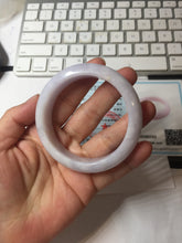 Load image into Gallery viewer, 54.6mm certified 100% Natural type A light purple white Jadeite Jade bangle PC248-0343
