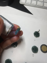 Load image into Gallery viewer, 100% Natural blue green gray Guatemala jadeite Jade flower pendant group AR113

