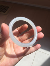 Load image into Gallery viewer, 52.8mm Certified 100% Natural light smoky lavender/soft pink gray(烟紫) nephrite jade bangle HN140-3592
