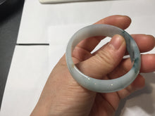 Load image into Gallery viewer, 46mm certified 100% natural type A white green orange with floating flowers oval jadeite bangle PH167(AllaboutjadeCanada.com only)
