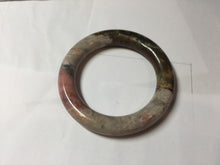 Load image into Gallery viewer, 54.2mm 100% natural pink/black/brown/yellow/black chubby round cut rose stone (Rhodonite) bangle SY132
