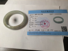 Load image into Gallery viewer, 52.5 mm Certified Type A 100% Natural light green/gray Jadeite Jade oval bangle AZ70-0363
