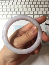 Load image into Gallery viewer, 59.5mm certified 100% Natural type A light purple white Jadeite Jade bangle PC249-0347
