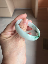 Load image into Gallery viewer, 50.9mm 100% natural type A sunny green light green Mountains Unfold in Succession(两岸青山次第出) green jadeite bangle PB270-1031
