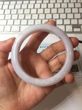 Load image into Gallery viewer, 59.5mm certified 100% Natural type A light purple white Jadeite Jade bangle PC249-0347
