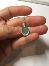 Load image into Gallery viewer, 12x10mm 100% natural type A green/gray Jadeite Jade simple is the best series pendant PF42
