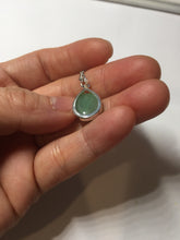 Load image into Gallery viewer, 12x10mm 100% natural type A green/gray Jadeite Jade simple is the best series pendant PF42
