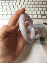 Load image into Gallery viewer, 59.5mm certified 100% Natural type A light purple white Jadeite Jade bangle PC249-0347
