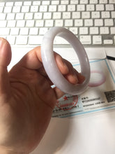Load image into Gallery viewer, 59.5mm certified 100% Natural type A light purple white Jadeite Jade bangle PC249-0347
