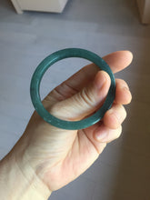 Load image into Gallery viewer, 50mm Type A 100% Natural dark green/black/blue/gray with flying snow Guatemala square style Jadeite bangle PJ81-0656
