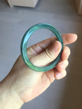 Load image into Gallery viewer, 50mm Type A 100% Natural dark green/black/blue/gray with flying snow Guatemala square style Jadeite bangle PJ81-0656
