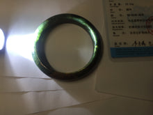 Load image into Gallery viewer, 52.7mm Certified Type A 100% Natural brown oily dark green(老油青) gray black Jadeite Jade bangle PC218-6231

